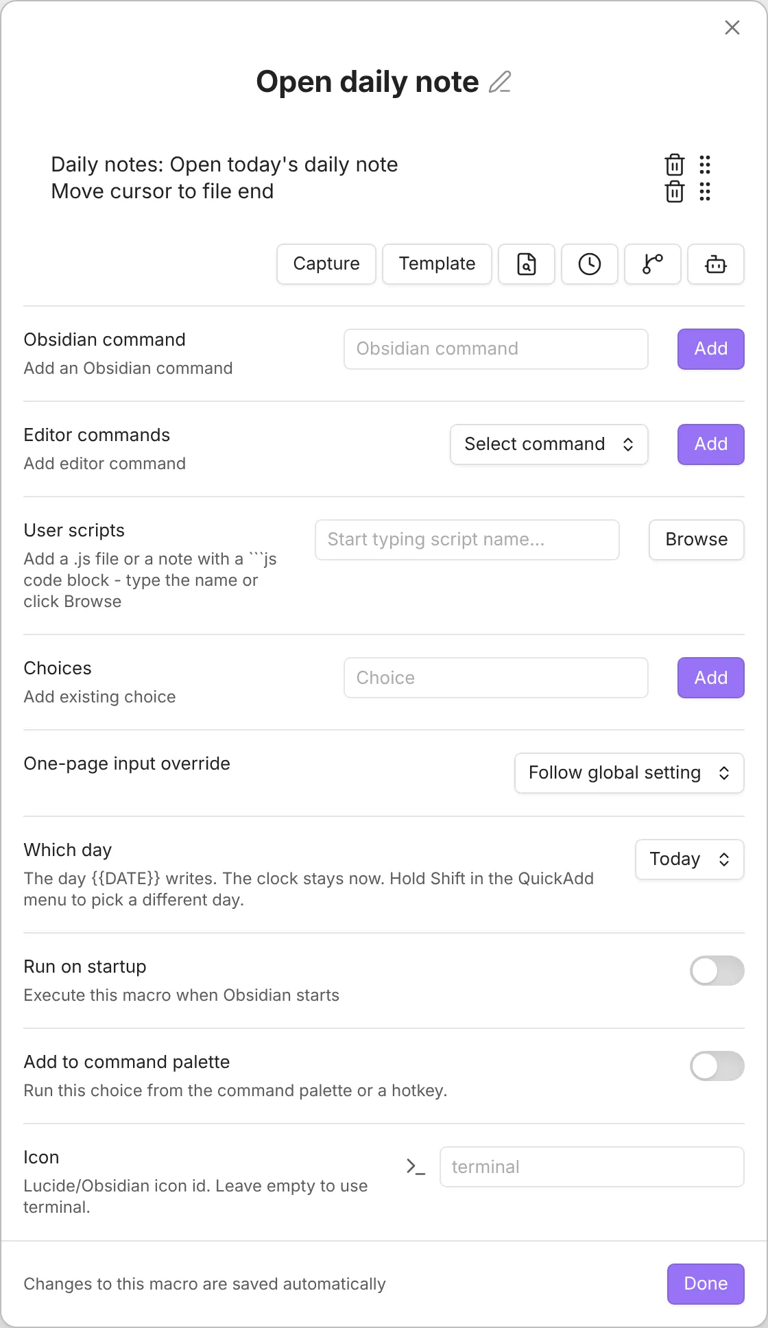 The Macro builder